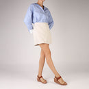 Sandália Salto Anabela Tira Ráfia Couro Marrom