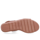 Sandália Salto Anabela Tira Ráfia Couro Marrom