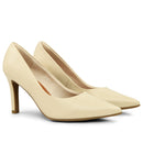 Scarpin Vanilla Salto Alto Couro Bico Fino