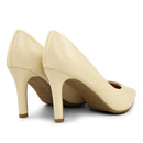 Scarpin Vanilla Salto Alto Couro Bico Fino