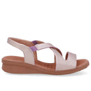 Sandália Plataforma Couro Roxo