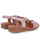 Sandália Plataforma Couro Roxo