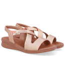 Sandália Plataforma Couro Laranja