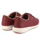 Tênis Casual Vermelho Couro Detalhe Laser