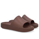 Chinelo Slide Marrom Poofy Salto Plataforma Eva