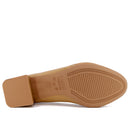 Scarpin Marrom Salto Bloco Couro Monograma