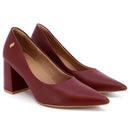Scarpin Vermelho Couro Liso