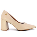 Scarpin Bege Couro Liso