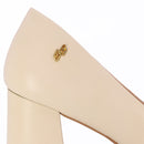 Scarpin Bege Couro Liso