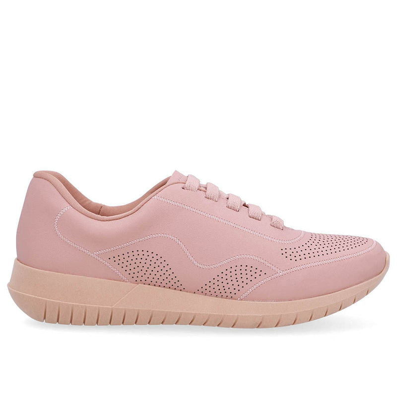 Tênis Slip On Rosa Básico Couro