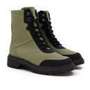 Bota Coturno Verde Militar Couro