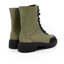 Bota Coturno Verde Militar Couro