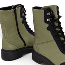 Bota Coturno Verde Militar Couro