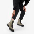 Bota Coturno Verde Militar Couro