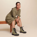 Bota Coturno Verde Militar Couro