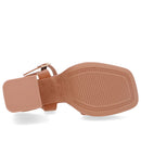 Sandália Salto Alto Couro Marrom Tira Trançada