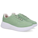 Tênis Cadarço Elástico Verde Couro