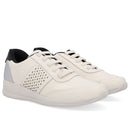 Tênis Couro Branco Marfim Detalhe Lateral