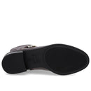 Bota Salto Bloco Marrom Couro Zíper Lateral