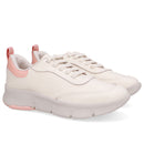 Tênis Couro Branco Marfim Detalhe Laranja Claro