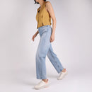 Tênis Couro Branco Marfim Detalhe Laranja Claro