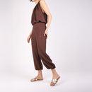 Rasteira Couro Dourada Tira Vazada