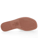 Rasteira Couro Dourada Tira Vazada