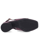 Slingback Roxo Salto Bloco Couro Enfeite