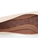 Scarpin Bege Salto Bloco Couro Detalhe Fivela