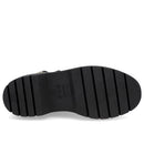 Bota Salto Plataforma Preta Couro Duas Fivelas