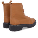 Bota Coturno Salto Plataforma Marrom