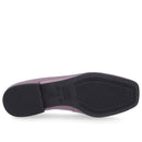 Loafer Roxo Couro Básico Enfeite Escovado