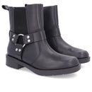 Bota Salto Bloco Preta Fivelas Elástico