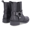 Bota Salto Bloco Preta Fivelas Elástico