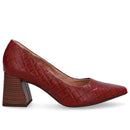 Scarpin Vermelho Bico Fino Maxi Tressê