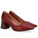 Scarpin Vermelho Bico Fino Maxi Tressê