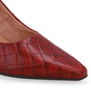 Scarpin Vermelho Bico Fino Maxi Tressê