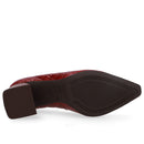 Scarpin Vermelho Bico Fino Maxi Tressê