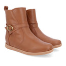 Bota Salto Embutido Marrom Couro