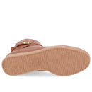 Bota Salto Embutido Marrom Couro