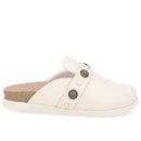 Mule Bege Bico Redondo Enfeites