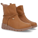 Bota Salto Plataforma Marrom Couro Tira