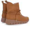 Bota Salto Plataforma Marrom Couro Tira