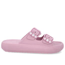 Slide Plataforma Poofy Rosa Eva Fivela Brilho
