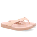 Chinelo Salto Baixo Couro Laranja Claro