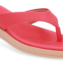 Chinelo Salto Baixo Couro Vermelho