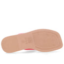 Chinelo Salto Baixo Couro Vermelho