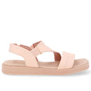 Sandália Bico Quadrado Couro Laranja Claro