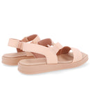 Sandália Bico Quadrado Couro Laranja Claro