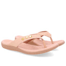 Chinelo Rasteiro Couro Laranja Claro